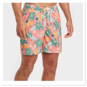 Men’s Floral Print Swim Trunks Goodfellow & Co